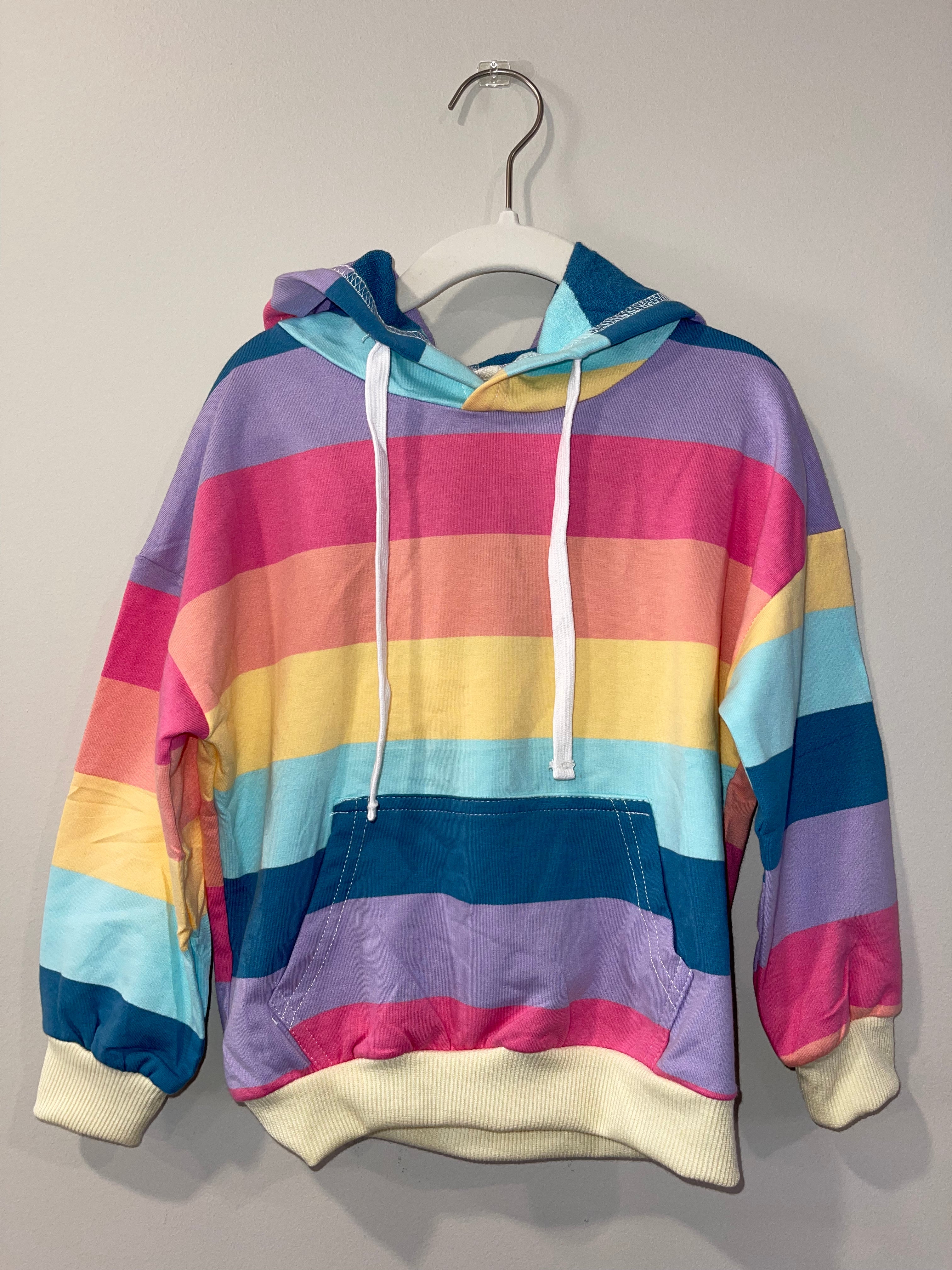 Rainbow Striped Hoodie Bellamy s Charm Boutique